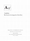 Research paper thumbnail of Análisis. Revista de investigación filosófica, vol. 6, nº 2 (2019)