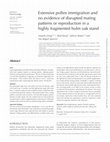 Extensive pollen immigration and no evidence of disrupted mating patterns or reproduction in a highly fragmented holm oak stand Cover Page