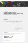 Research paper thumbnail of Acting Through Inaction: The distinction between leisure and reverie in Jacques Rancière's conception of emancipation