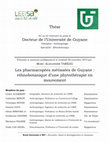 MARC-ALEXANDRE TAREAU Les pharmacopées métissées de Guyane : ethnobotanique d'une phytothérapie en mouvement Cover Page