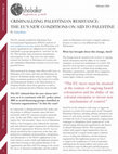 Research paper thumbnail of Criminalizing Palestinian Resistance: The EU’s New Conditions on Aid to Palestine