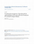 Research paper thumbnail of Facultamiento transgresivo: Queerificando las espiritualidades de las mak nyahs de la Fundación PT en Kuala Lumpur, Malasia