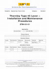 Research paper thumbnail of ETM-03-01Thornley Type 45 Lever Installation and Maintenance Procedures 1.1 - Master Copy