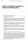 Research paper thumbnail of Greve e cidadania: entenda a greve dos petroleiros