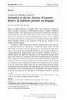 Research paper thumbnail of Semiotics to die for: Review of Laurent Binet's La sèptieme fonction du langage