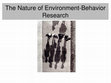 The Nature of Environment-Behavior Research Cover Page