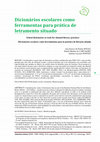 Research paper thumbnail of Dicionários escolares como ferramentas para prática de letramento situado