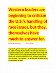 Research paper thumbnail of Western leaders criticize the US racial problems BUT