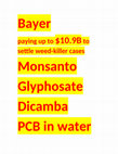 Research paper thumbnail of Bayer $10 B settlement over Monsanto weed-killer,ETC ETC