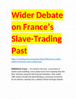 Research paper thumbnail of Wider Debate and action re:Slave Trade Profits in Colonies ETC