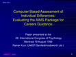 Research paper thumbnail of Computer Based Assessment of Individual Differences: Evaluating the AIMS Package for Careers Guidance