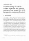 Sound recordings of Romani soldiers in German and Austrian prisoner-of-war camps, 1915-1918: Protagonists, contexts and contents Cover Page