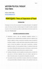 Research paper thumbnail of MONTESQUIEU:  Theory of Separation of Power