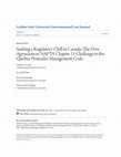 Seeking a Regulatory Chill in Canada: The Dow Agrosciences NAFTA Chapter 11 Challenge to the Quebec Pesticides Management Code Cover Page