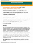 Research paper thumbnail of Traditional Belief Systems and Maternal Mortality in a Semi-Urban Community in Southern Nigeria