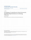 Developing a Comprehensive Needs Assessment Model for Implementation in Continuing Education Cover Page