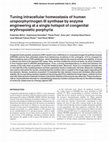 Research paper thumbnail of Tuning intracellular homeostasis of human uroporphyrinogen III synthase by enzyme engineering at a single hotspot of congenital erythropoietic porphyria