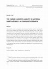 Cargo Carrier’s Liability in National Maritime Laws – a Comparative Review Cover Page