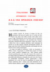 Research paper thumbnail of A A A UNA SPERANZA CERCASI