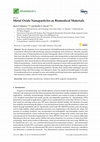 Research paper thumbnail of Metal Oxide Nanoparticles as Biomedical Materials