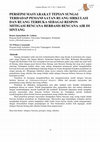 Research paper thumbnail of Persepsi Masyarakat Tepian Sungai Terhadap Pemanfaatan Ruang Sirkulasi Dan Ruang Terbuka Sebagai Respon Mitigasi Bencana Berbasis Bencana Air DI Sintang