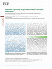 Metabolic Engineering of Lignan Biosynthesis in Forsythia Cell Culture Cover Page