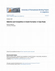 Selection and Competition in Creole Formation: A Case Study Cover Page