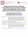 Design and performance of microlith implemented projectiles during the Middle and the Late Epipaleolithic of the Levant: experimental and archaeological evidence Cover Page