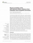 Neural correlates of the self-reference effect: evidence from evaluation and recognition processes Cover Page