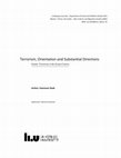 Terrorism, Orientation and Substantial Directions Cover Page