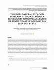 Research paper thumbnail of Teología natural, teología revelada y teología mística: reflexiones filosóficas a partir de santo Tomás de Aquino y san Juan de la Cruz // Natural theology, revealed theology and mystic theology: Philosophical reflections, starting from Saint Thomas Aquinas and Saint John of the Cross