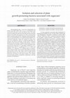 Research paper thumbnail of Isolation and selection of plant growth-promoting bacteria associated with sugarcane