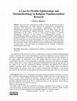 Research paper thumbnail of A Case for Flexible Epistemology and Metamethodology in Religious Fundamentalism Research