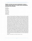 Research paper thumbnail of Quality curriculum and career development: using an evidence-based approach to embed career development learning in the curriculum