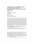 Integrating Paper and Digital Information on EnhancedDesk: a Method for Realtime Finger Tracking on An Augmented Desk System Cover Page