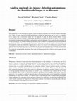 Research paper thumbnail of Analyse spectrale des textes : détection automatique des frontières de langue et de discours