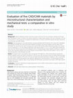 Evaluation of five CAD/CAM materials by microstructural characterization and mechanical tests: a comparative in vitro study Cover Page