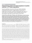 Research paper thumbnail of Characterising private and shared signatures of positive selection in 37 Asian populations