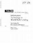 Information Technology in World Bank Lending: Increasing the Developmental Impact Cover Page