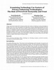 Research paper thumbnail of Examining Technology Use Factors of Privacy-Enhancing Technologies: The Role of Perceived Anonymity and Trust