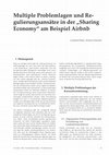 Multiple Problemlagen und Regulierungsansätze in der „Sharing Economy“ am Beispiel Airbnb Cover Page