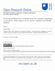 Research paper thumbnail of Framing professional competencies for systems thinking in practice: final report of an action research eSTEeM inquiry