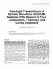 Blue-Light Transmittance of Esthetic Monolithic CAD/CAM Materials With Respect to Their Composition, Thickness, and Curing Conditions Cover Page