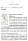 Research paper thumbnail of “Paura del mare: il colonialismo tra ricordo e rimosso”