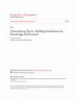 Demystifying Theory: Building Foundations for Knowledge and Research Cover Page