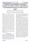 Research paper thumbnail of Productivity and Profitability Assessment of Drought Tolerant Rice Cultivars under Different Crop Management Practices in Central Terai of Nepal