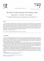 Research paper thumbnail of The utility of implicit learning in the teaching of rules