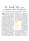 Research paper thumbnail of Angelika Neuwirth und Dirk Hartwig, "Der Ruf des Muezzins muss uns nicht fremd sein", WamS