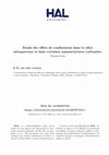 Research paper thumbnail of Etude des effets de confinement dans la silice mésoporeuse et dans certaines nanostructures carbonées