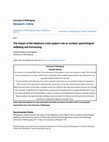 The impact of the telephone crisis support role on workers’ psychological wellbeing and functioning Cover Page